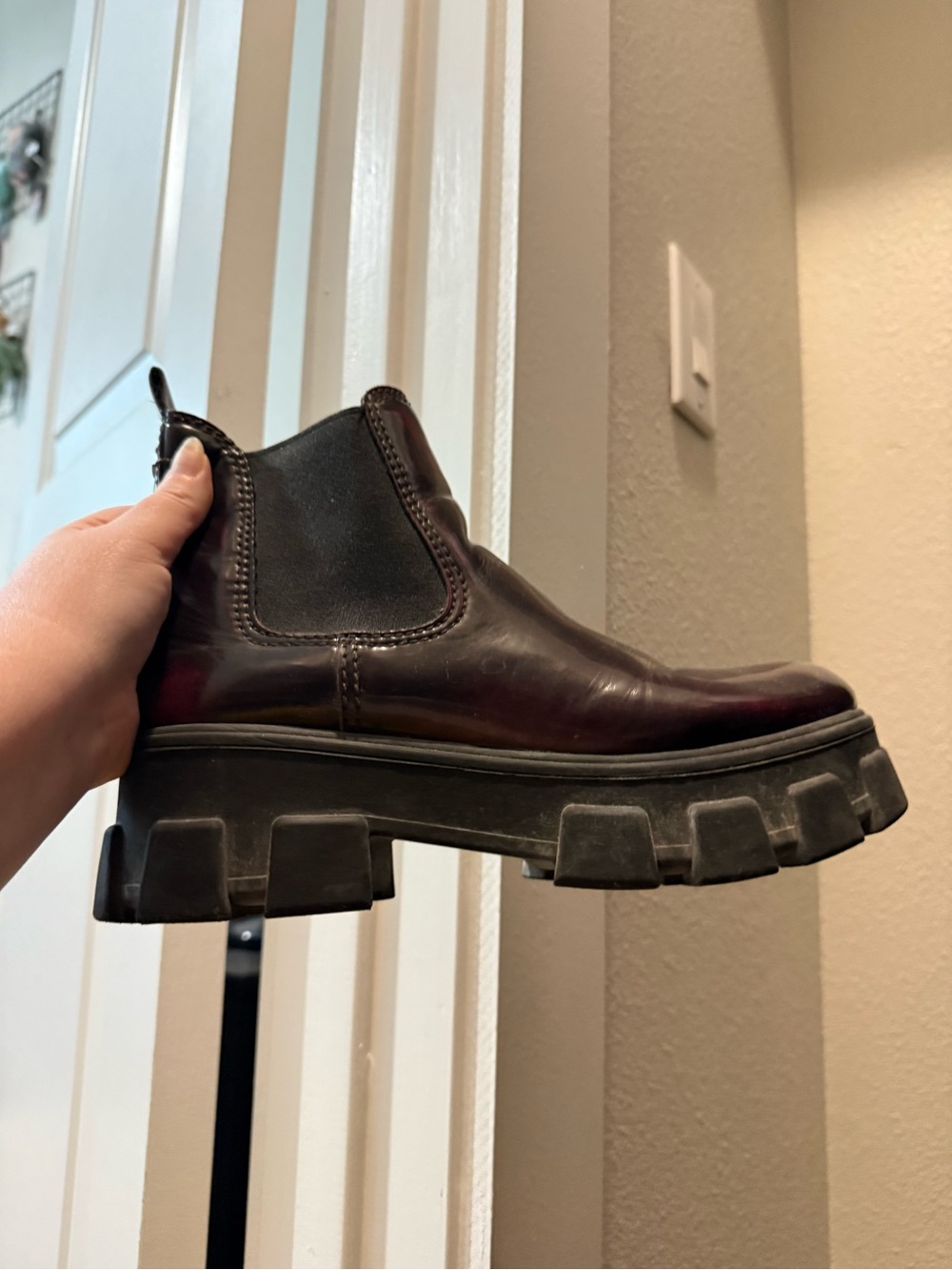 Sam Edelman Circus Moto/Combat Boots Burgandy